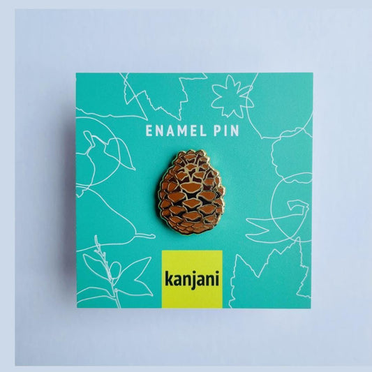 Pine cone gold hard enamel mini pin