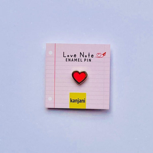 Red and gold red heart enamel pin