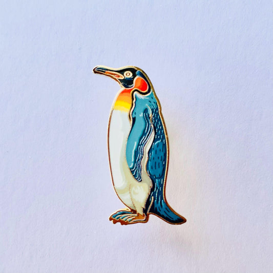 Emperor Penguin gold hard enamel lapel pin badge