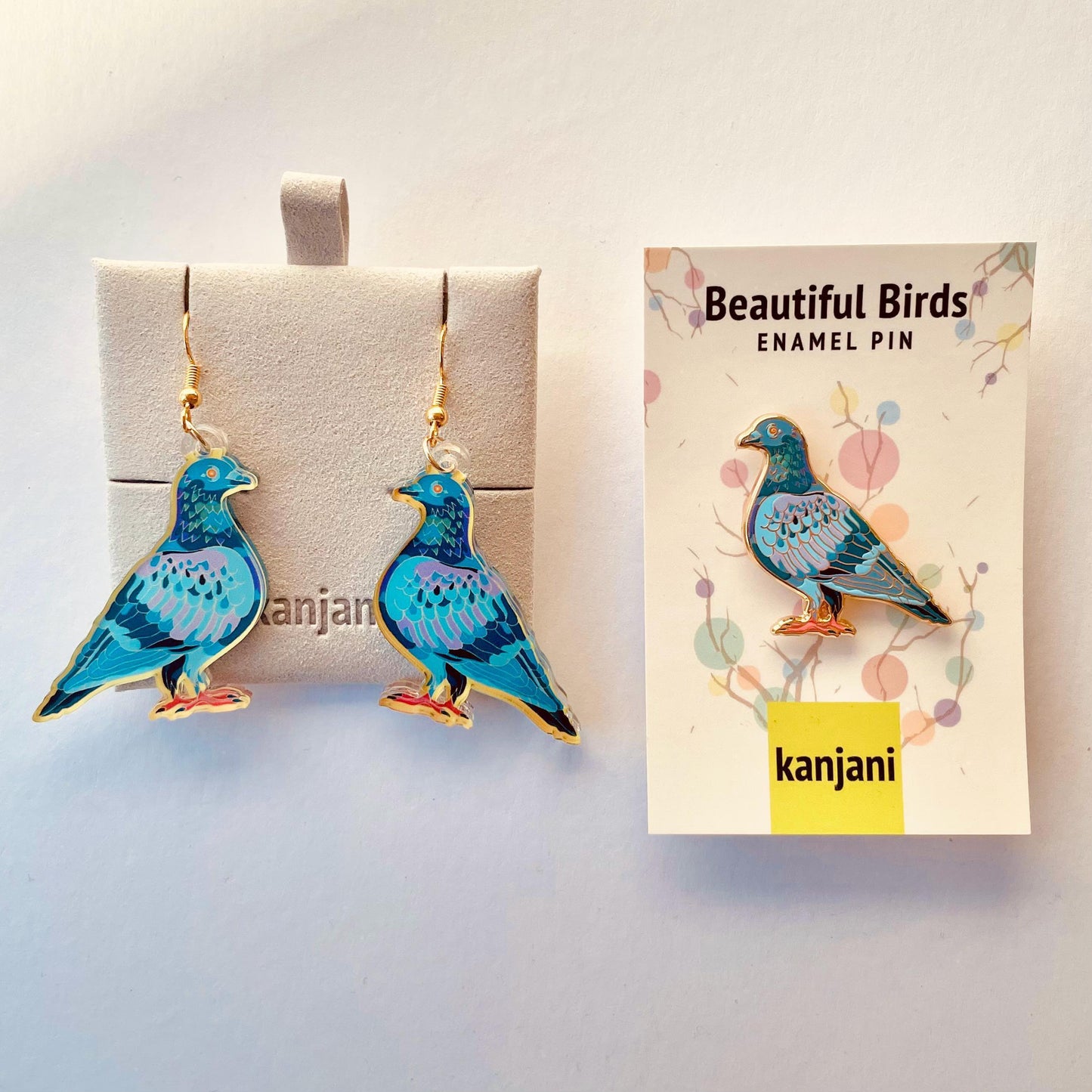 Rock Dove Dangle Earrings, Bird Themed Acrylic Jewelry, Christmas gift, stocking stuffer, Advent calendar