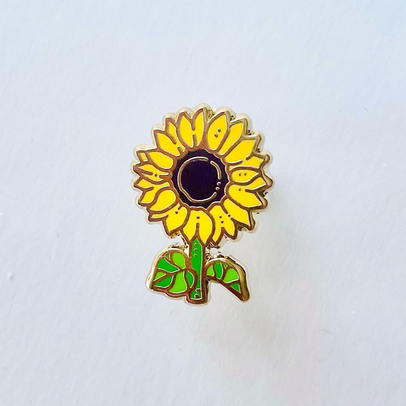 Sunflower gold hard enamel lapel pin badge