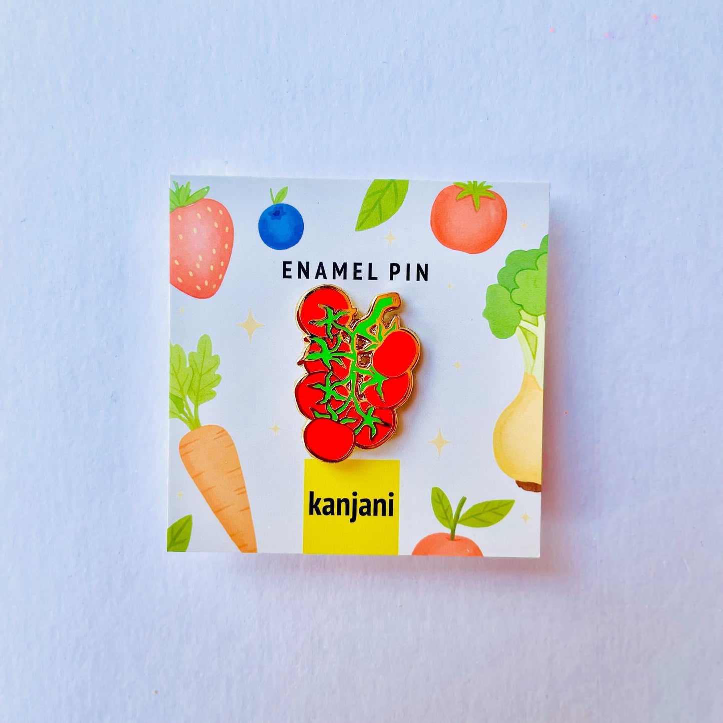 Tomato stem gold enamel pin lapel badge