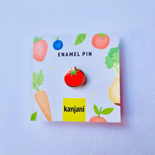 Tomato gold hard enamel pin