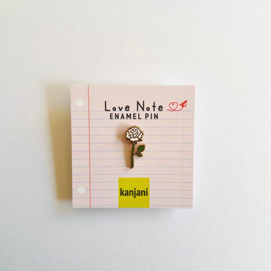 White rose gold hard enamel mini pin
