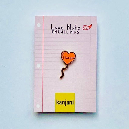 I love you balloon gold hard enamel pin