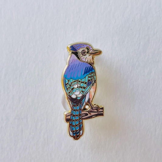 Blue Jay gold hard Enamel
 lapel Pin badge