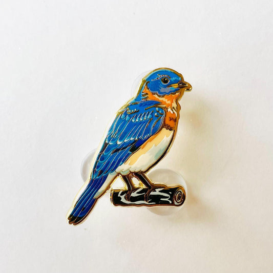 Bluebird gold hard enamel pin badge brooch