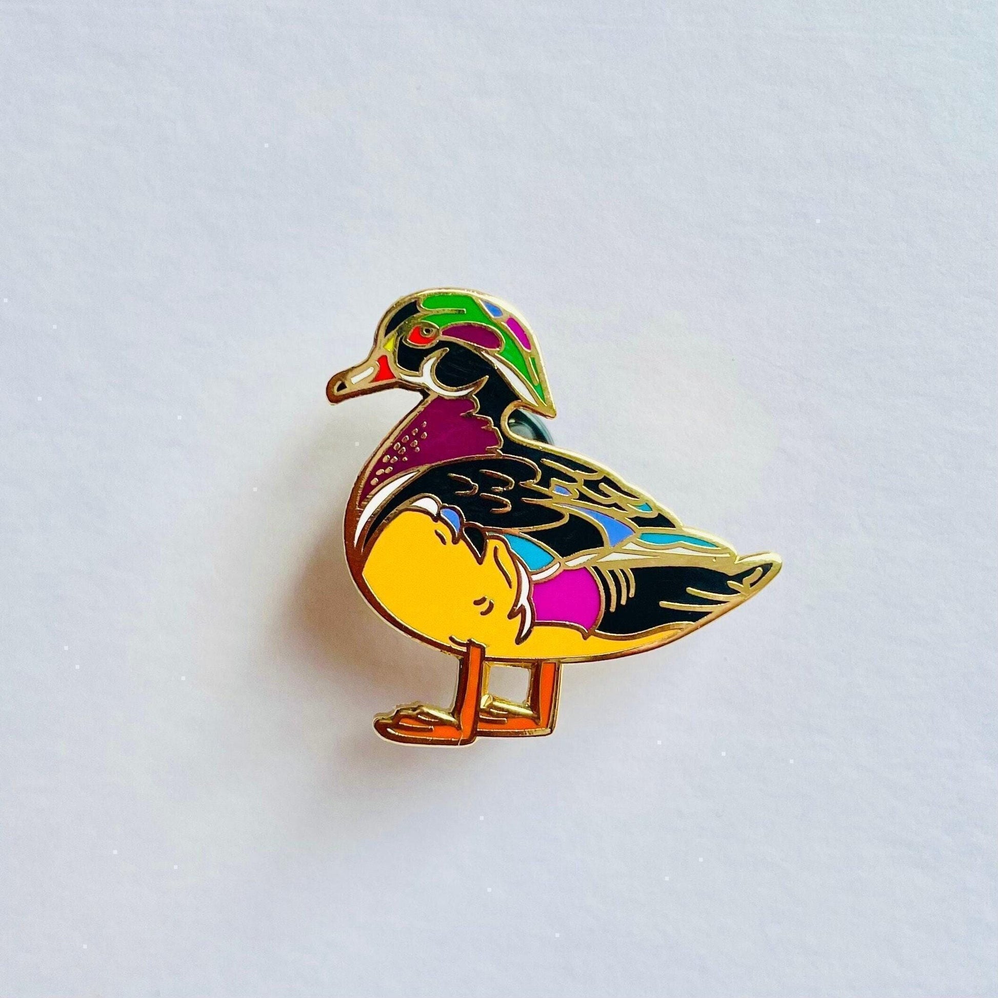 Wood duck enamel pin