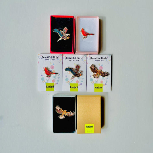 Bald Eagle Pin: Gold Hard Enamel Bird Brooch (1.5 inch), Christmas gift, stocking stuffer, Advent calendar