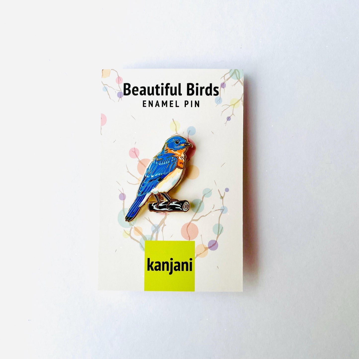 Eastern Bluebird Enamel Pin: Gold Birdwatching Lapel Brooch, Christmas stocking stuffer, Advent calendar