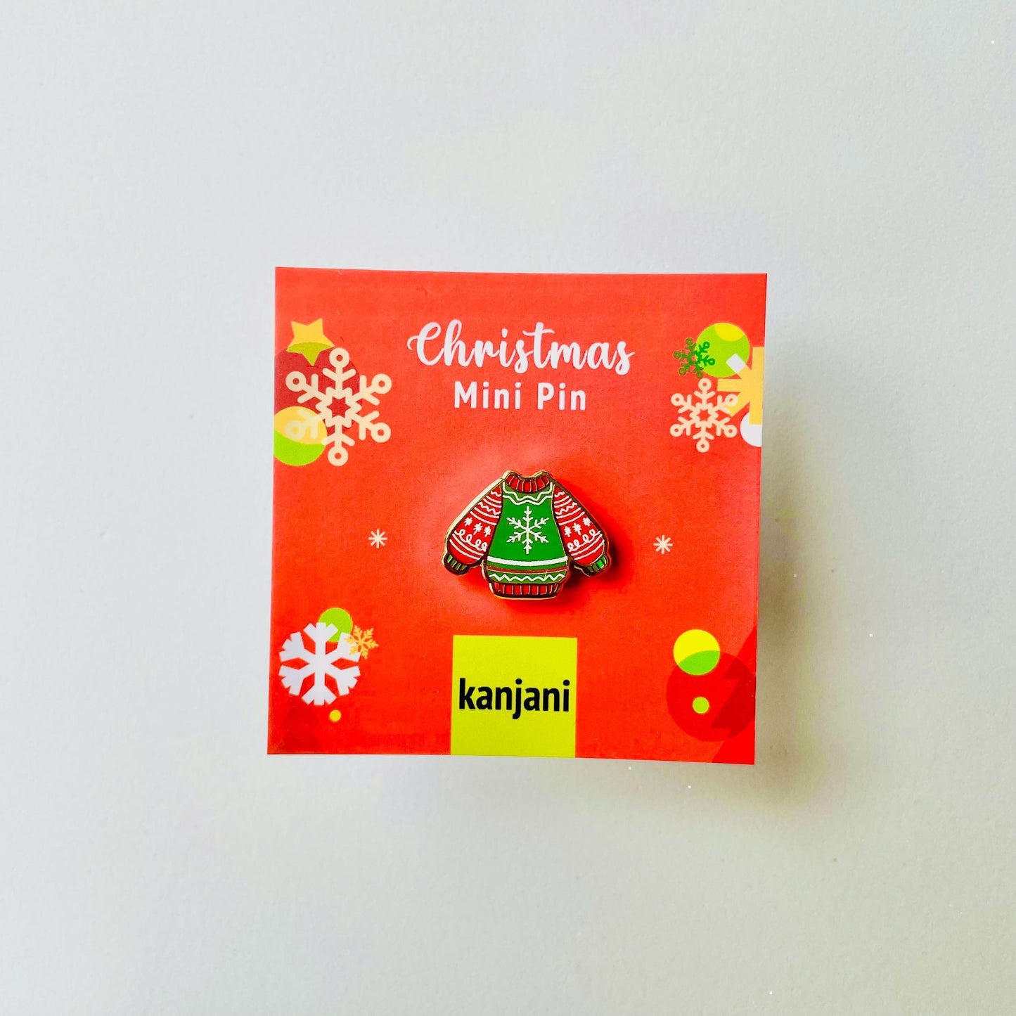 Ugly sweater Christmas jumper gold hard enamel pin