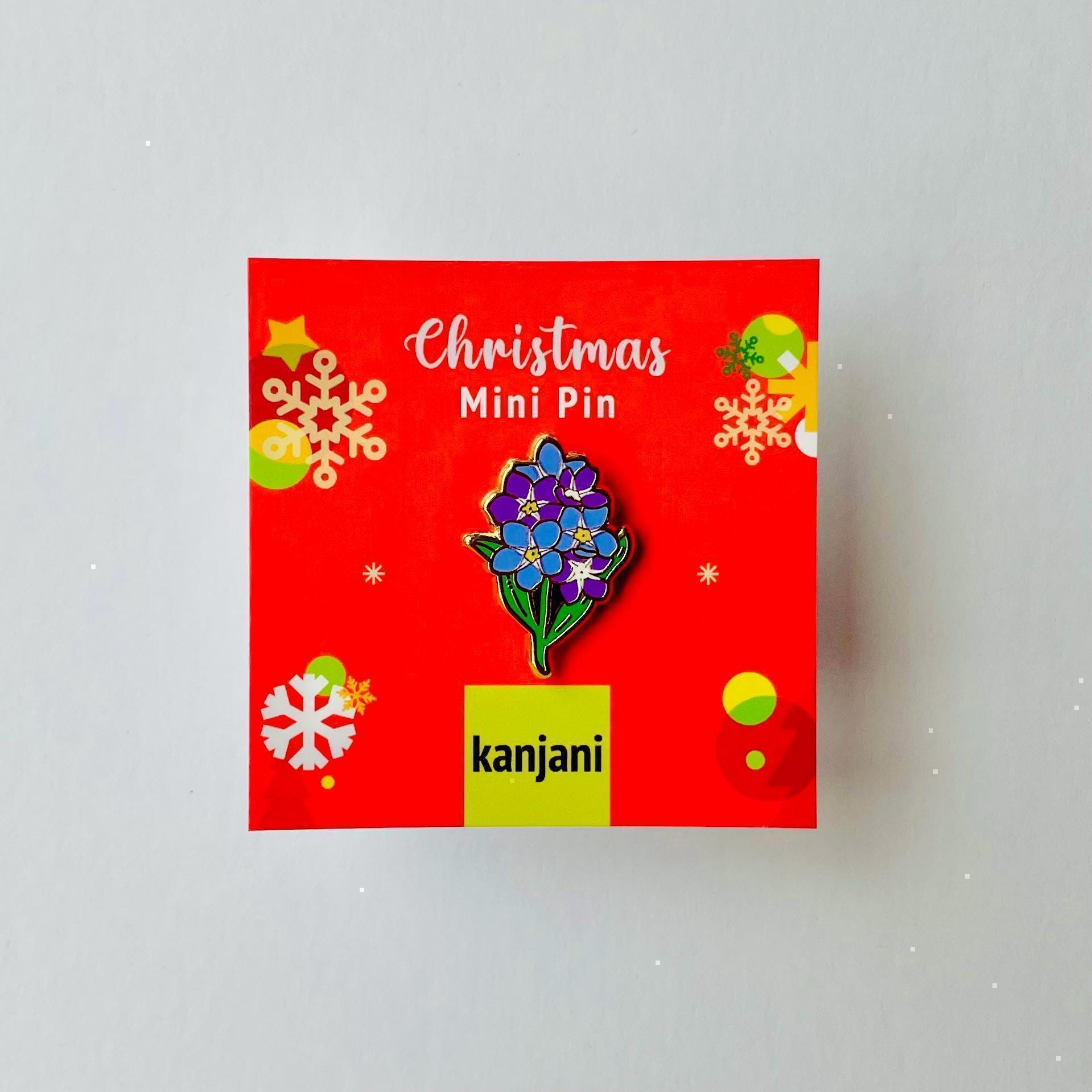 Forget Me Not Enamel Pin, Dementia Awareness Mini Flower (Gold), Christmas gift, stocking stuffer, Advent calendar