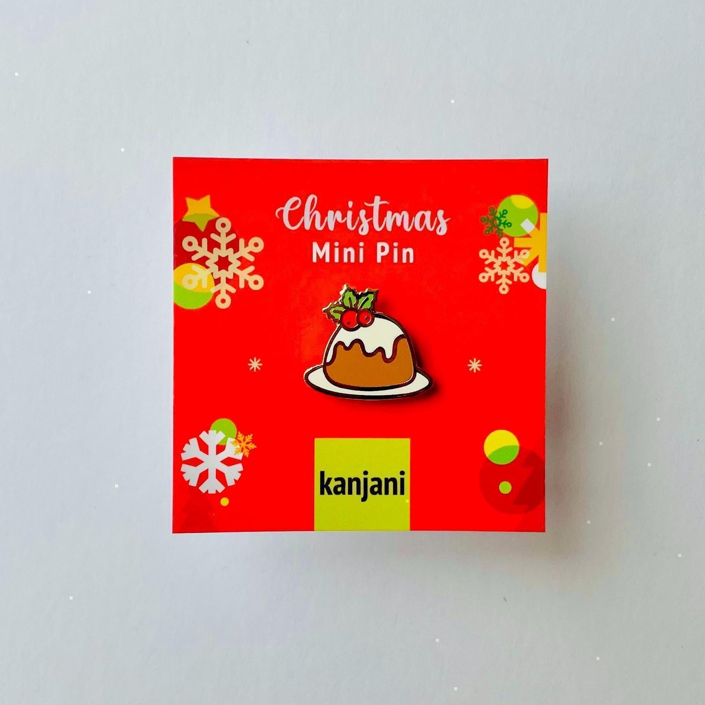 Christmas pudding on plategold hard enamel pin
