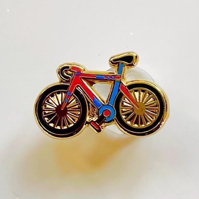 Racing road bike enamel pin