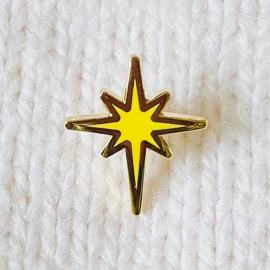 Yellow star of Bethlehem gold hard enamel pin badge