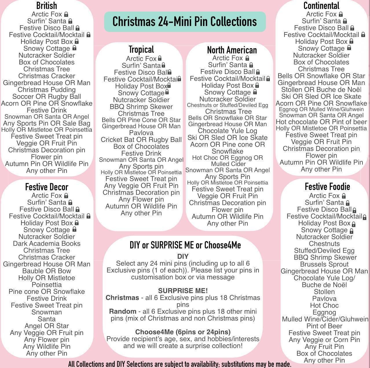 Christmas 24-Mini Pin Collections