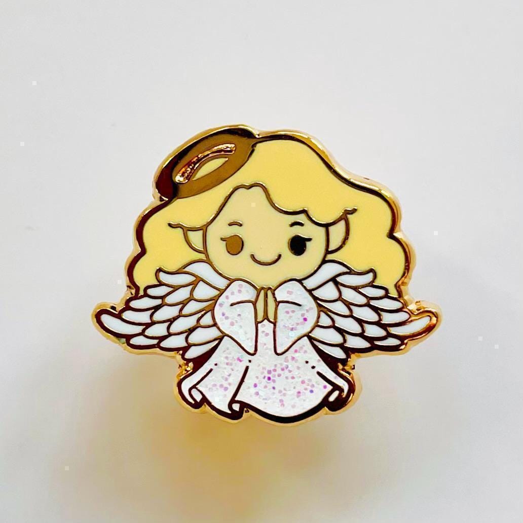 Angel enamel pin