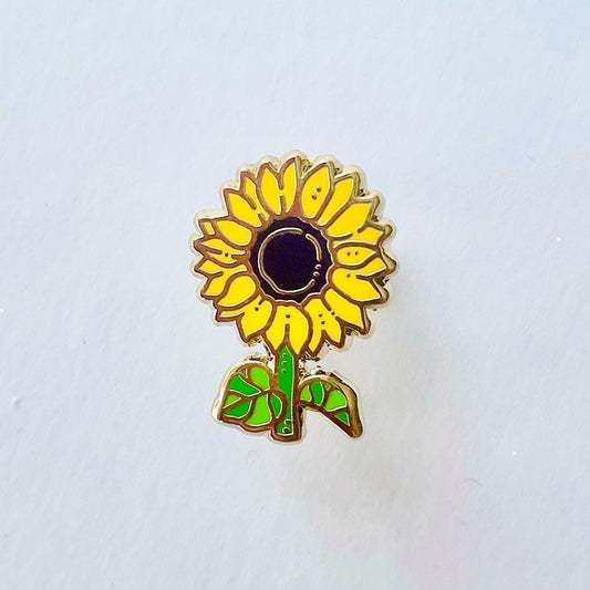 Sunflower gold hard enamel lapel pin badge