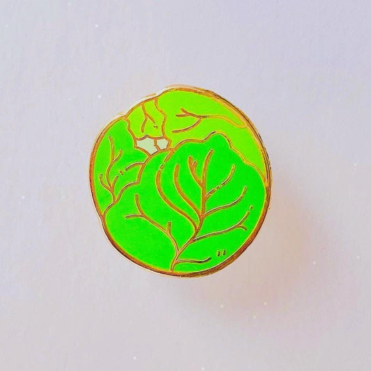 Brussels sprout gold hard enamel pin badge