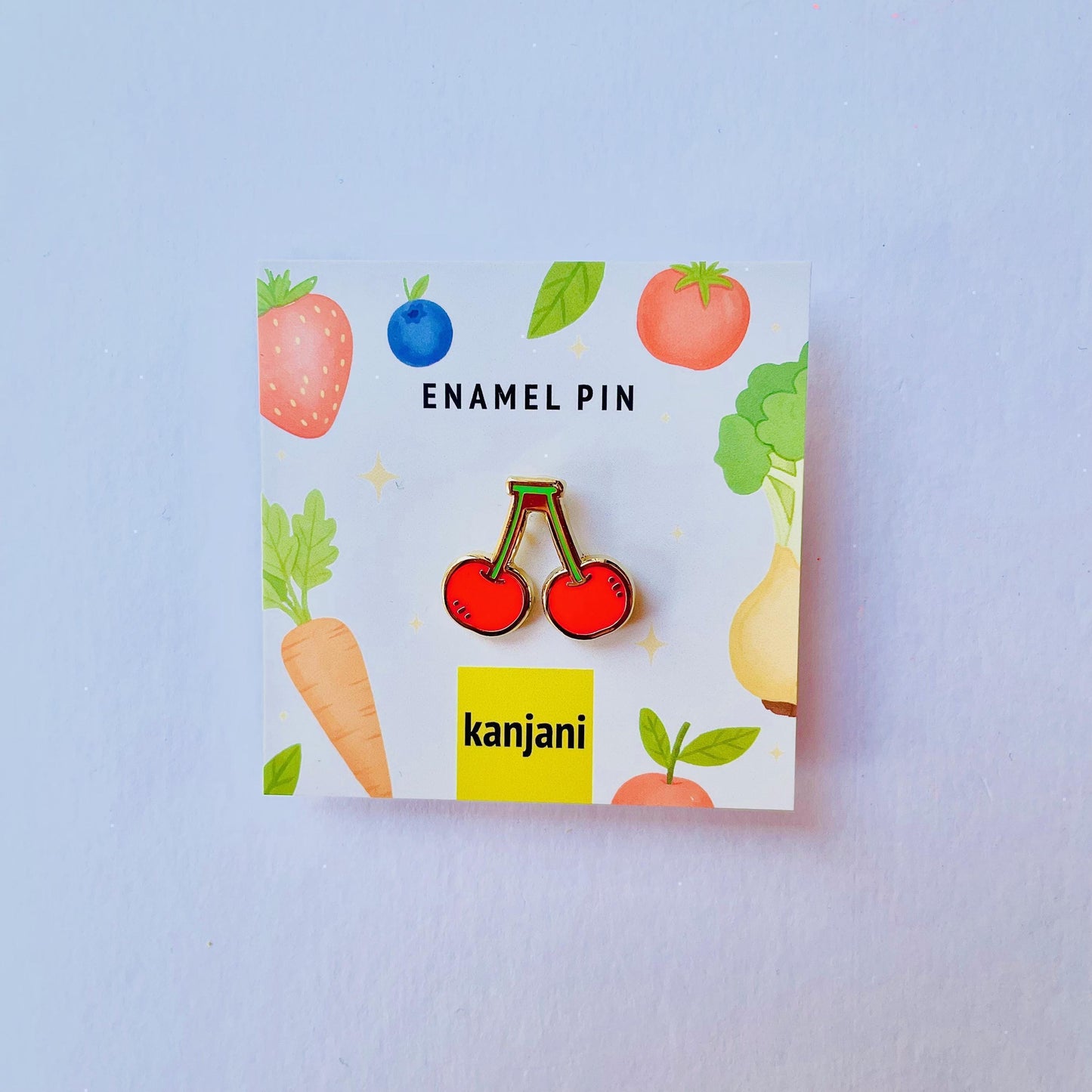 Cherries gold enamel pin lapel badge