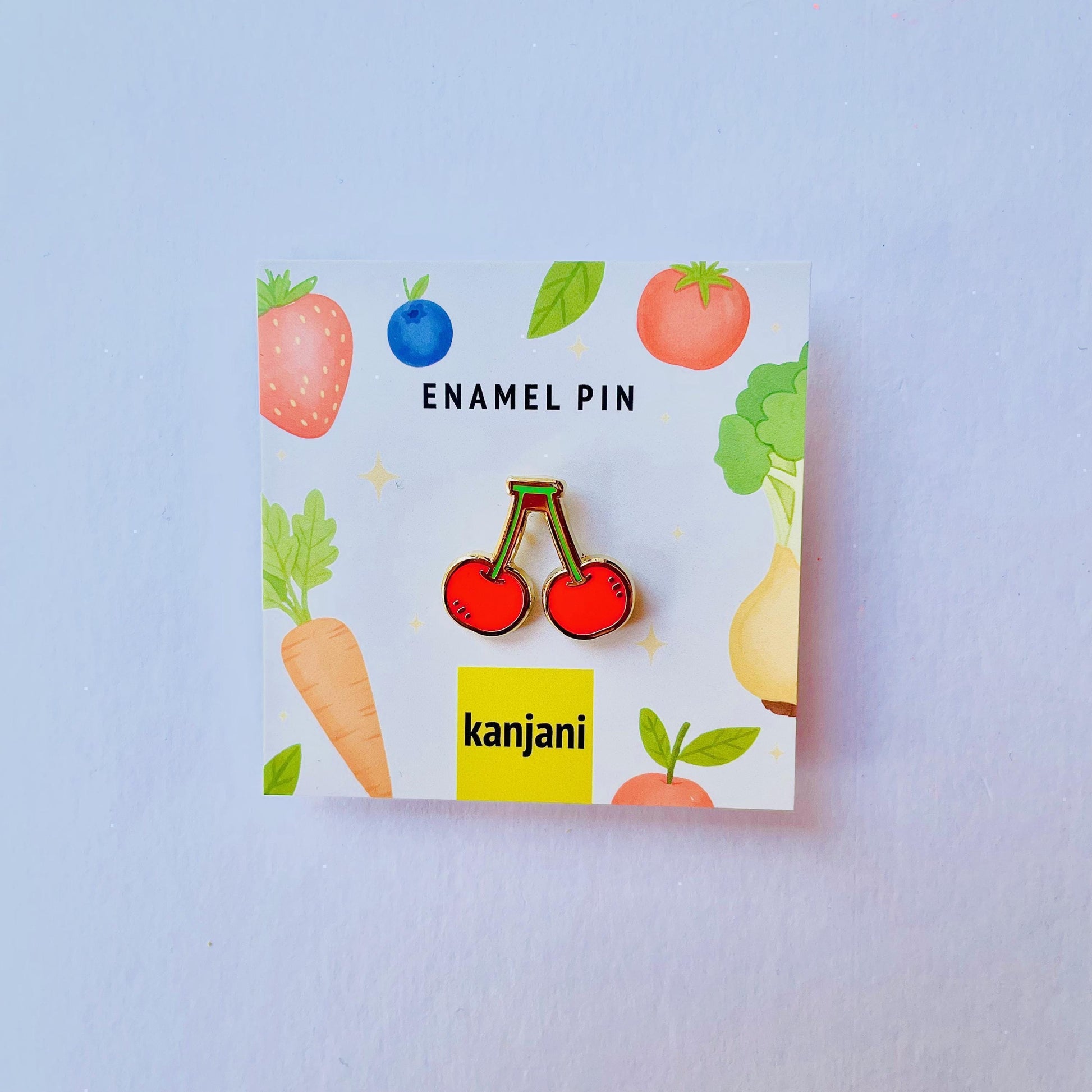 Cherries gold enamel pin lapel badge