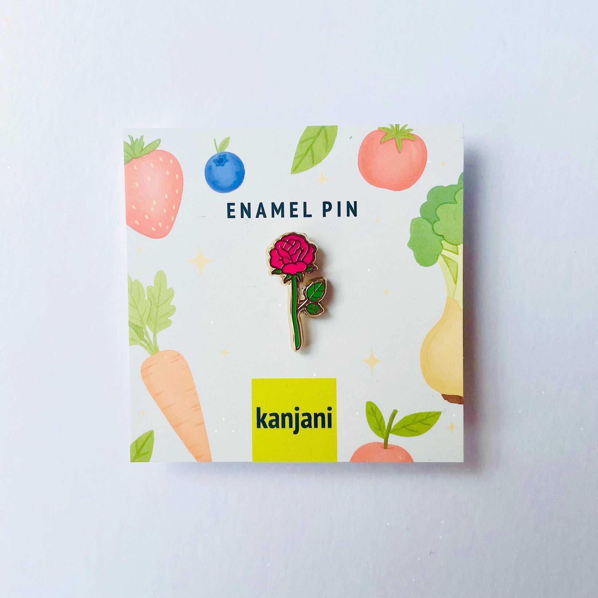 Magenta red rose gold hard enamel pin