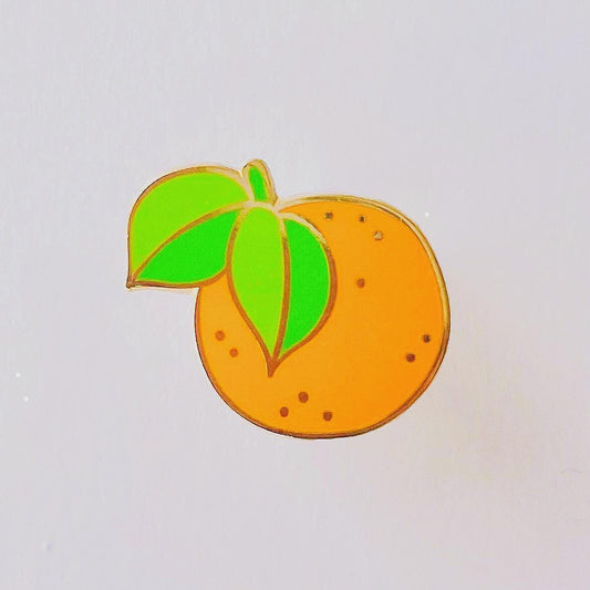 Orange clementine gold hard enamel pin badge