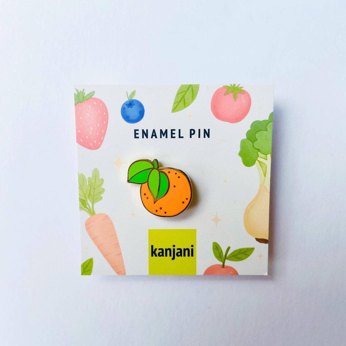 Orange clementine gold hard enamel lapel pin badge