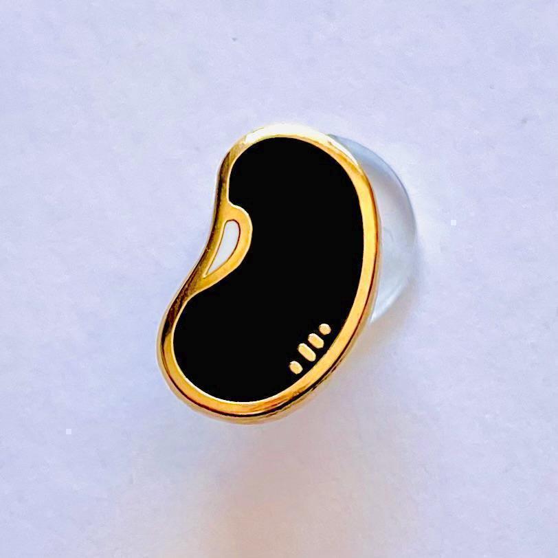 Black bean gold hard enamel pin