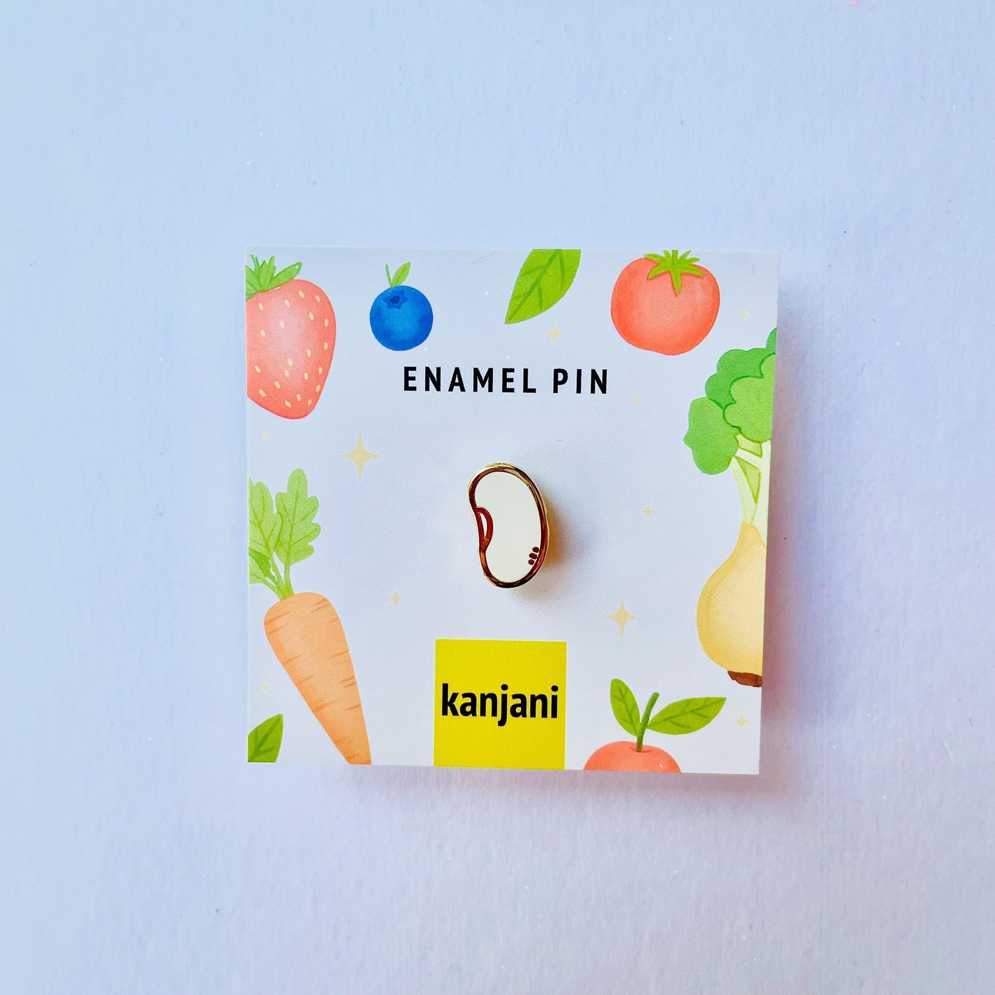 Cannellini bean gold hard enamel pin lapel badge