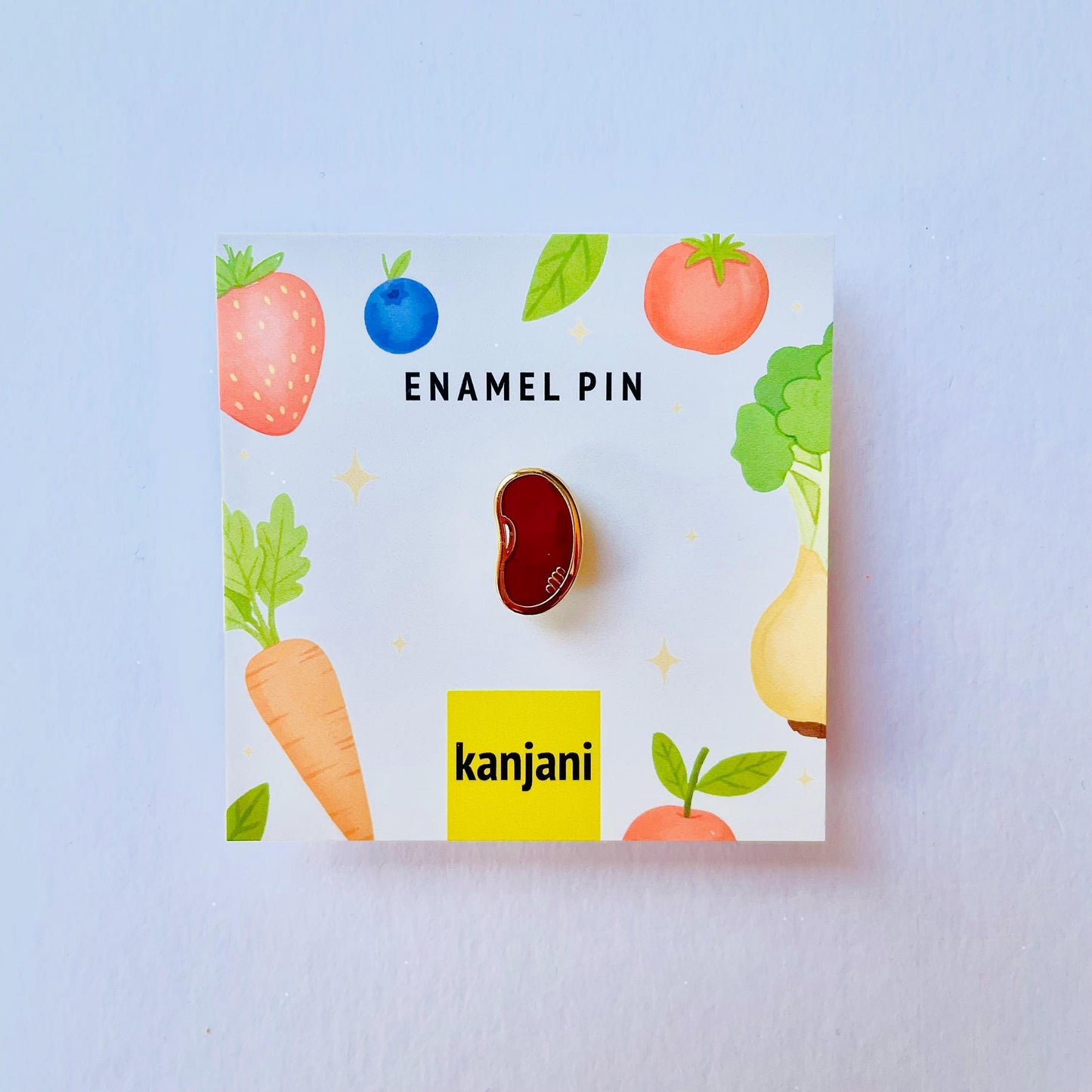 Kidney bean gold hard enamel pin lapel badge