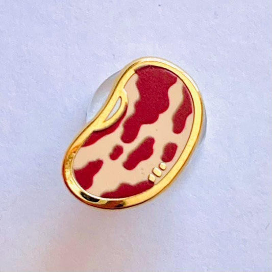 Pinto bean gold hard enamel pin