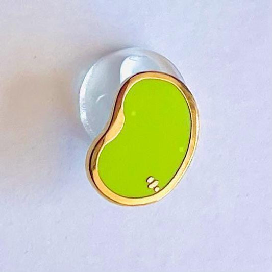 Edamame bean gold hard enamel pin