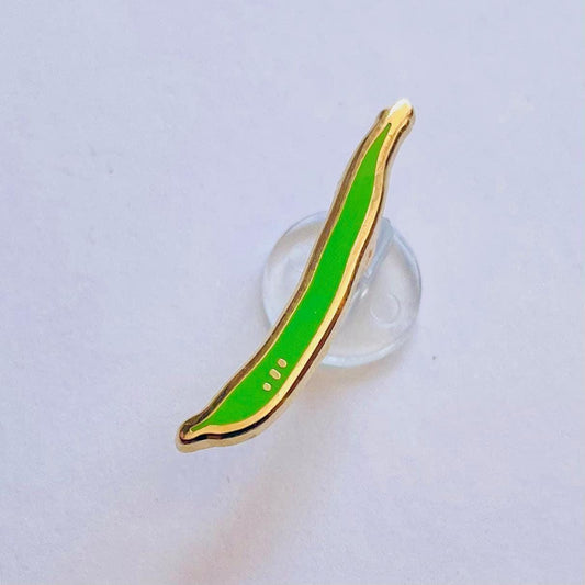 Green bean gold enamel pin lapel badge