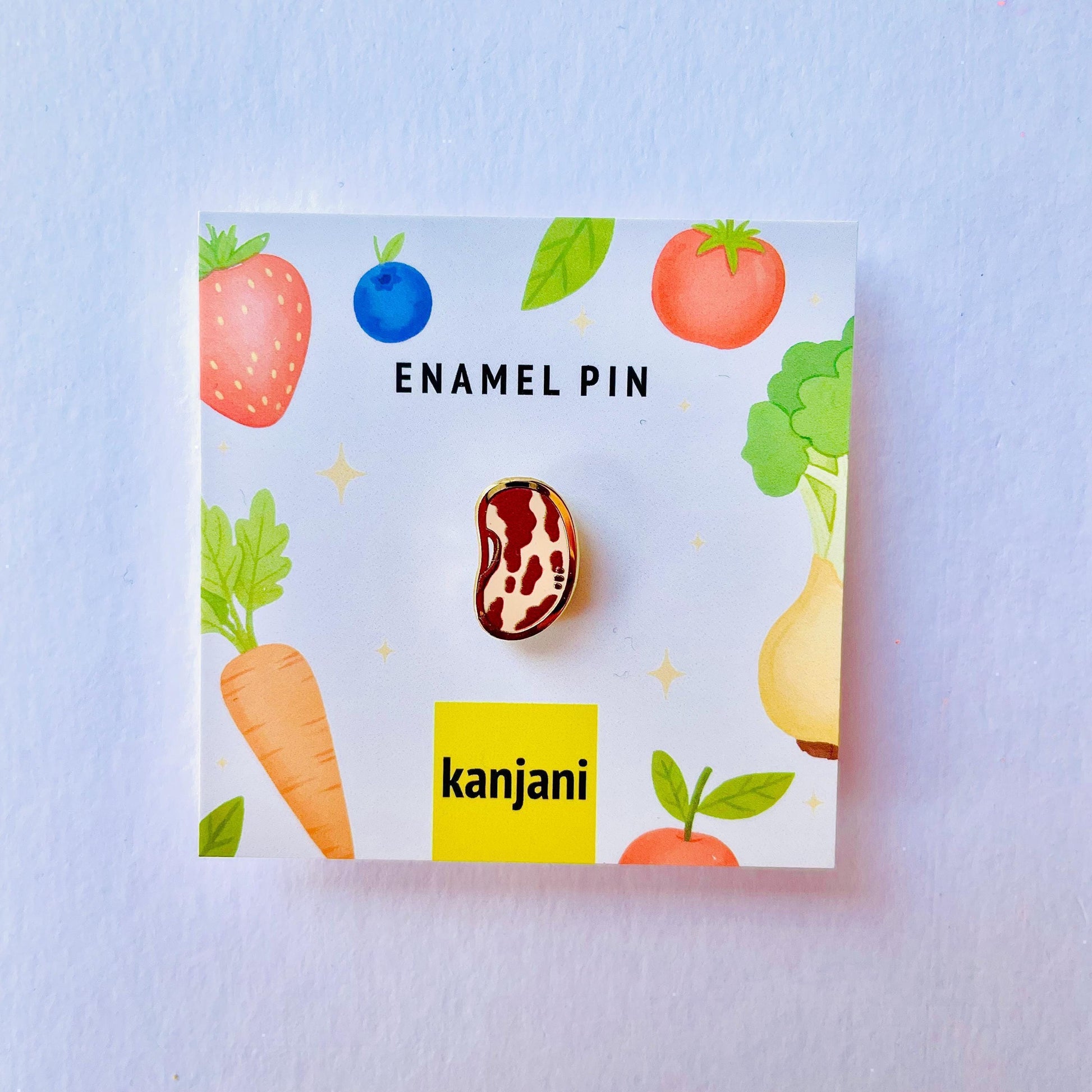 Pinto bean gold hard enamel pin