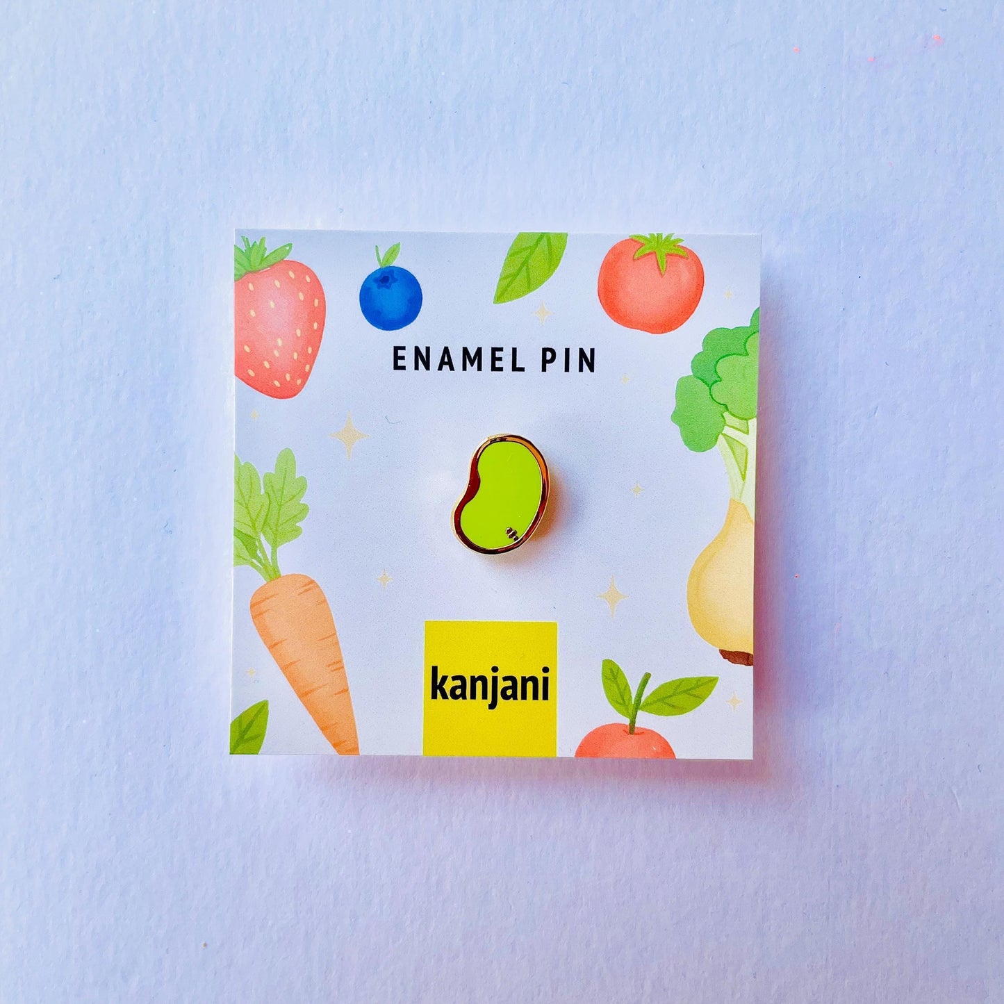 Edamame bean gold hard enamel pin