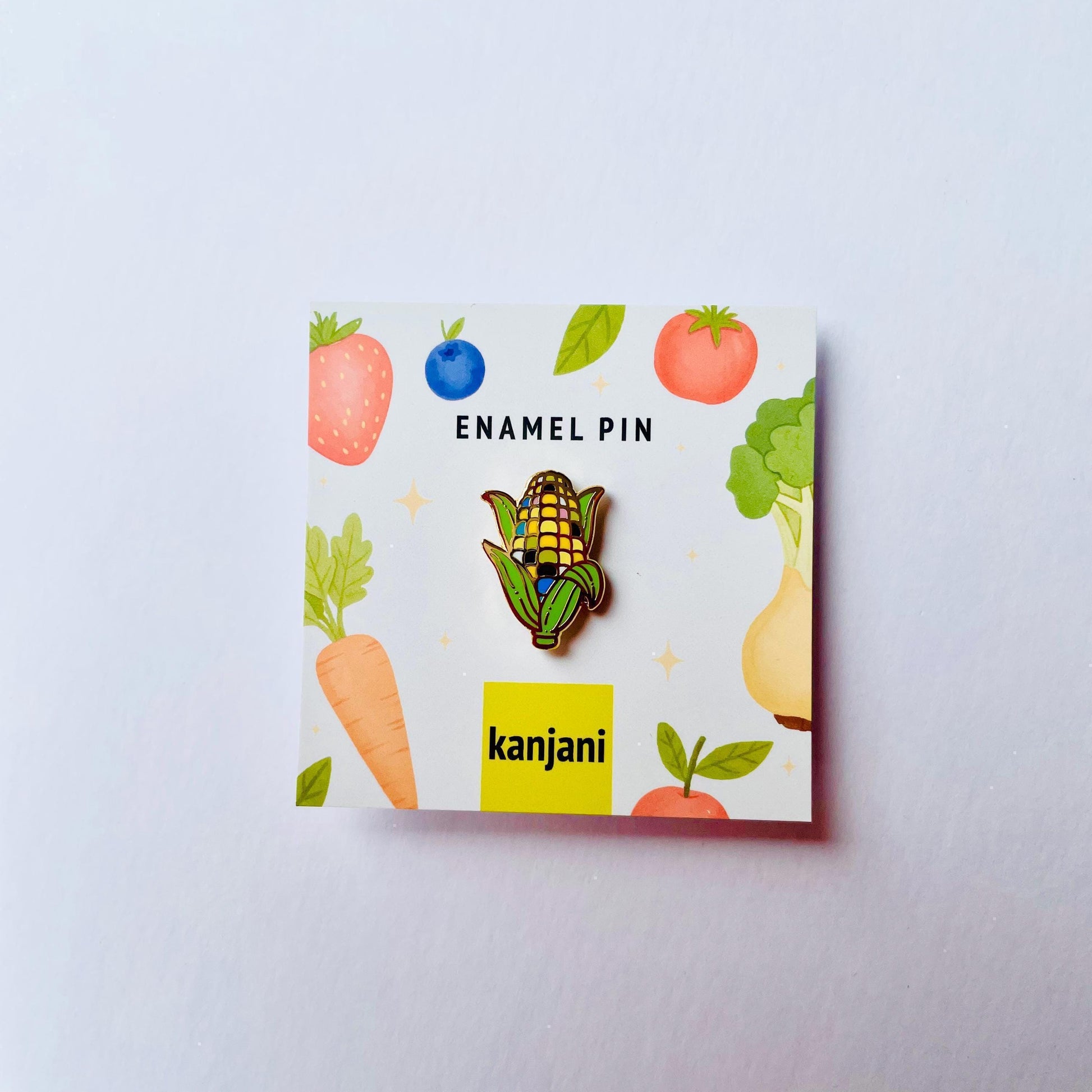 Speckled Blue Sweetcorn gold hard enamel lapel pin badge