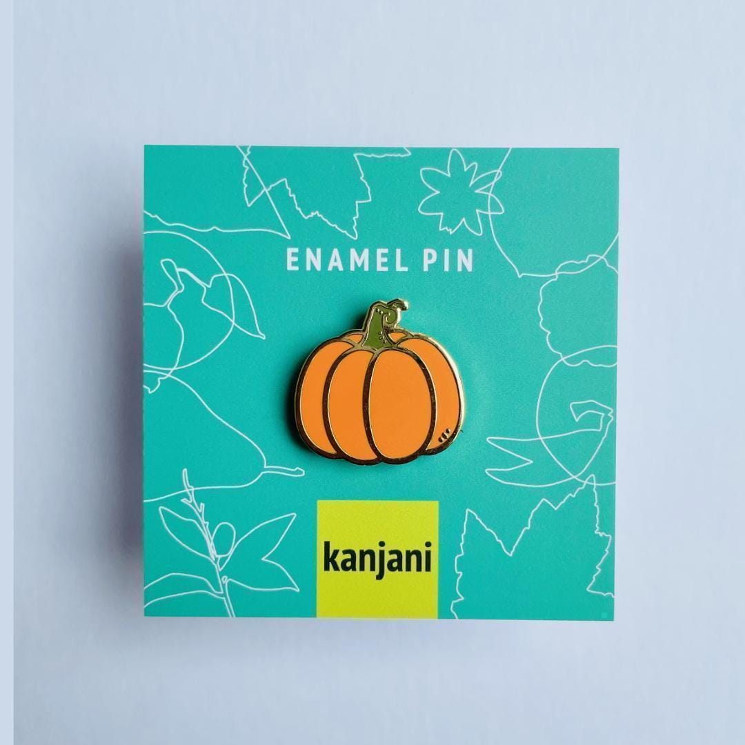 Orange pumpkin gold hard enamel mini pin