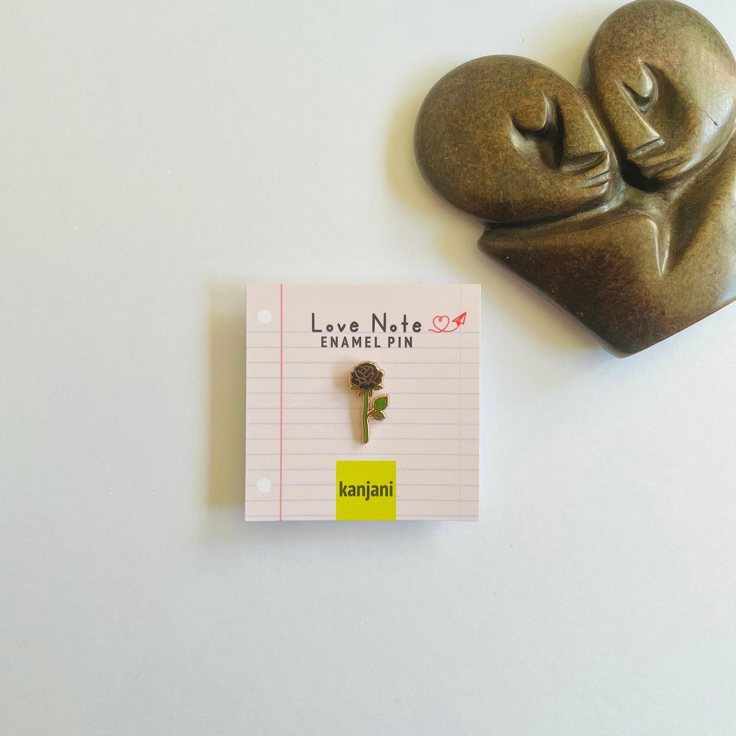 Black Rose Pin: Mini Gold Hard Enamel, Goth Style (0.75in), Christmas gift, stocking stuffer, Advent calendar