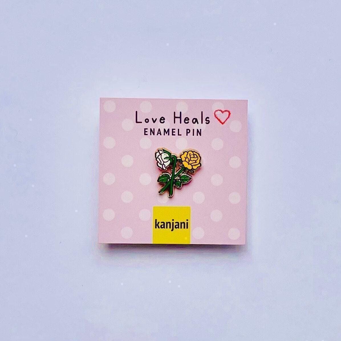 Growth Rose Enamel Pin: Friendship, Self Care, June Birth Flower, Christmas gift, stocking stuffer, Advent calendar