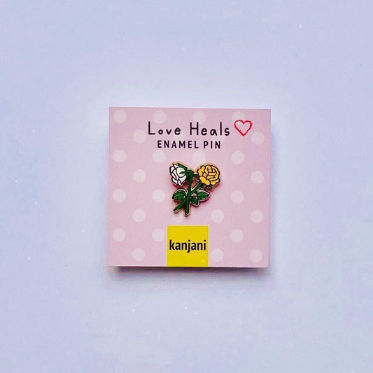 Growth Rose Enamel Pin: Friendship, Self Care, June Birth Flower, Christmas gift, stocking stuffer, Advent calendar