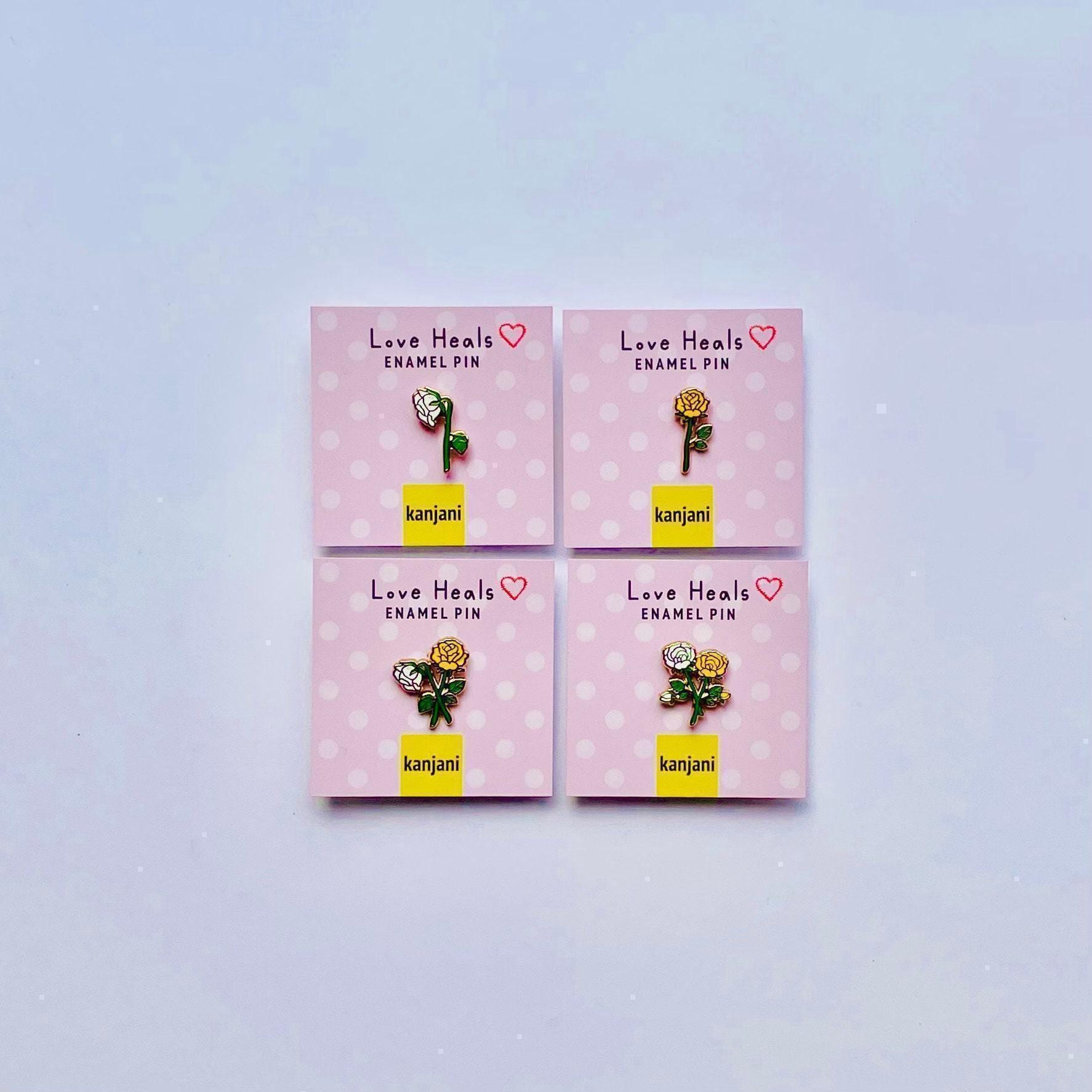 Growth Rose Enamel Pin: Friendship, Self Care, June Birth Flower, Christmas gift, stocking stuffer, Advent calendar