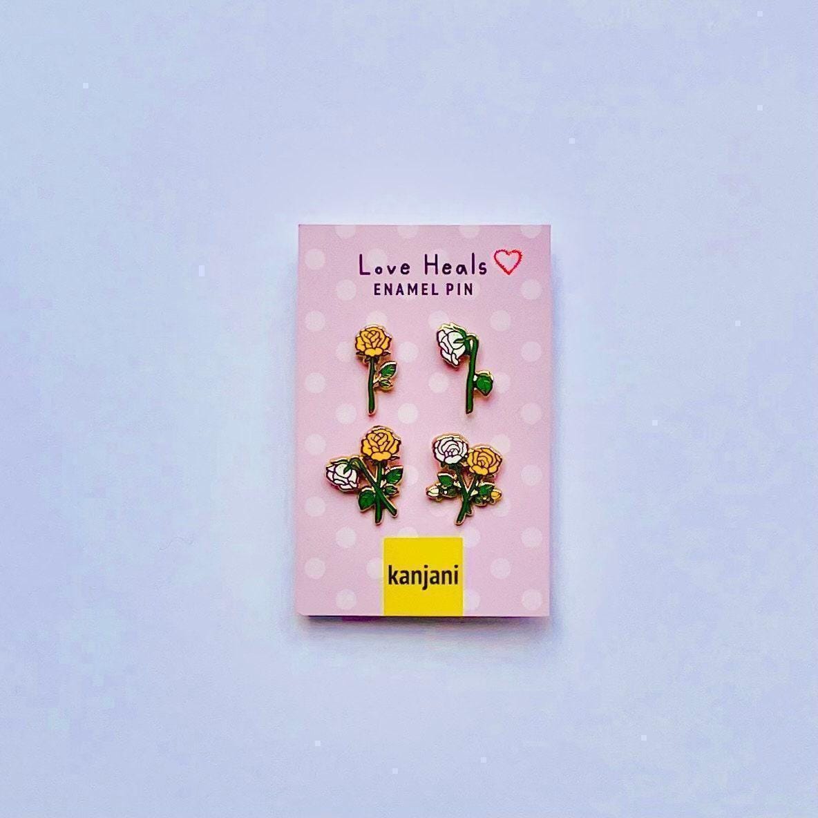 Growth Rose Enamel Pin: Friendship, Self Care, June Birth Flower, Christmas gift, stocking stuffer, Advent calendar