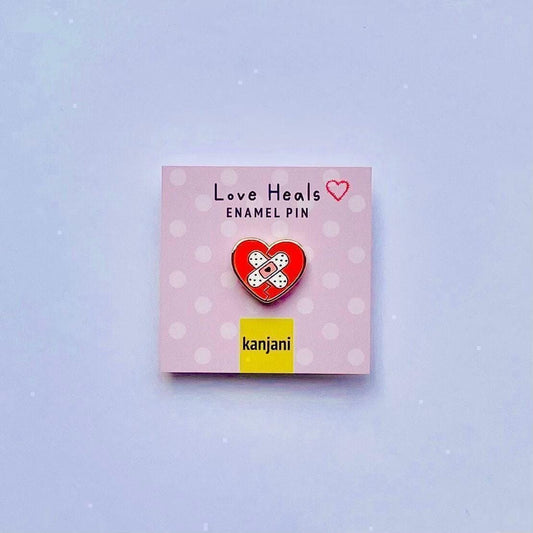 Healing Heart Mini Enamel Pin, Gold Bandage Design (0.75in), Christmas gift, stocking stuffer, Advent calendar