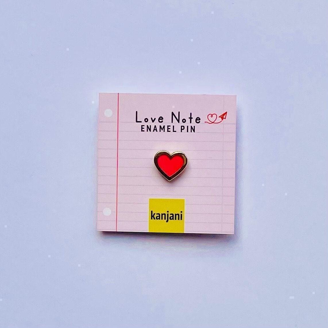 Red and gold red heart enamel pin