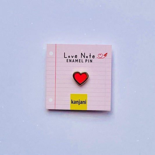 Red and gold red heart enamel pin