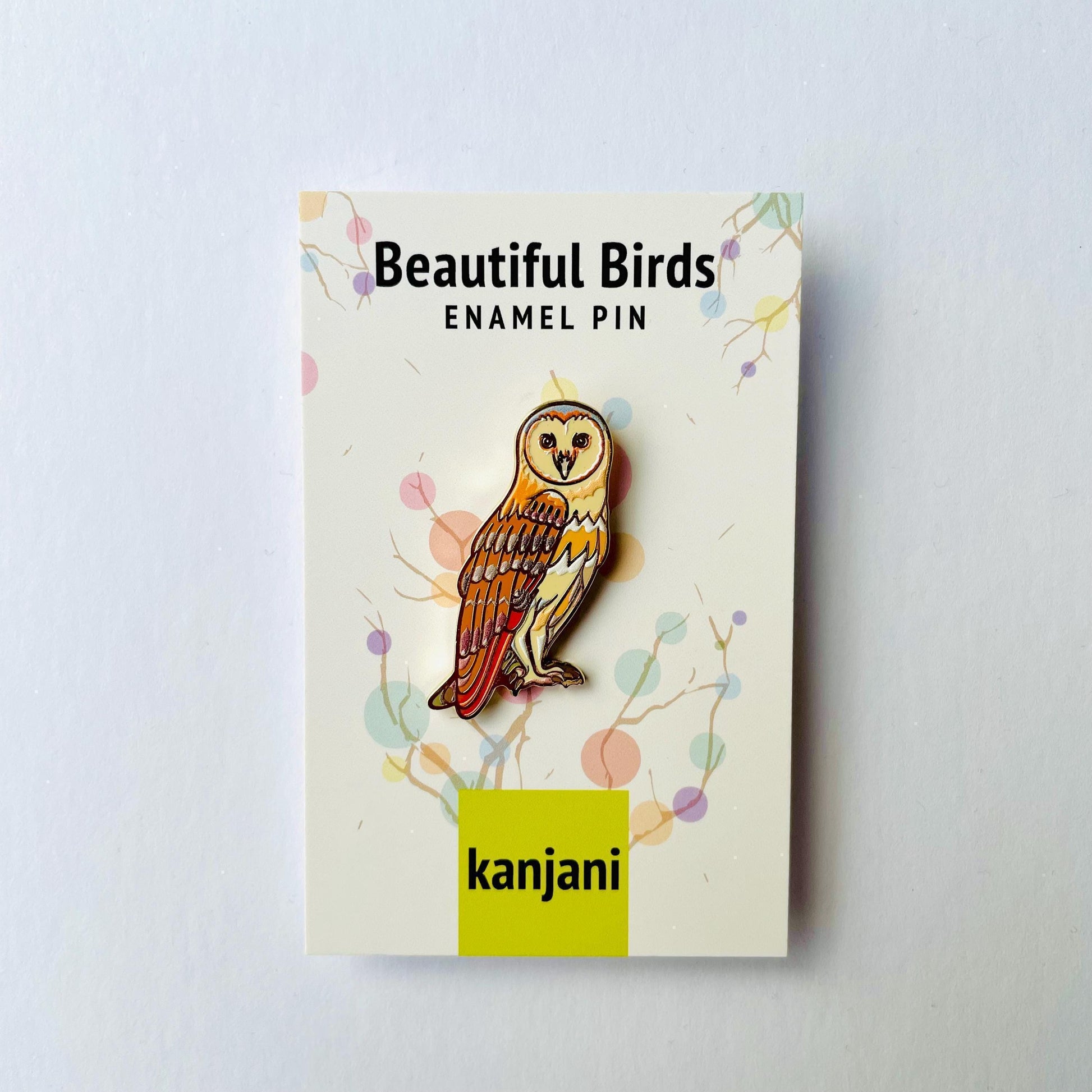 Barn Owl gold hard enamel pin