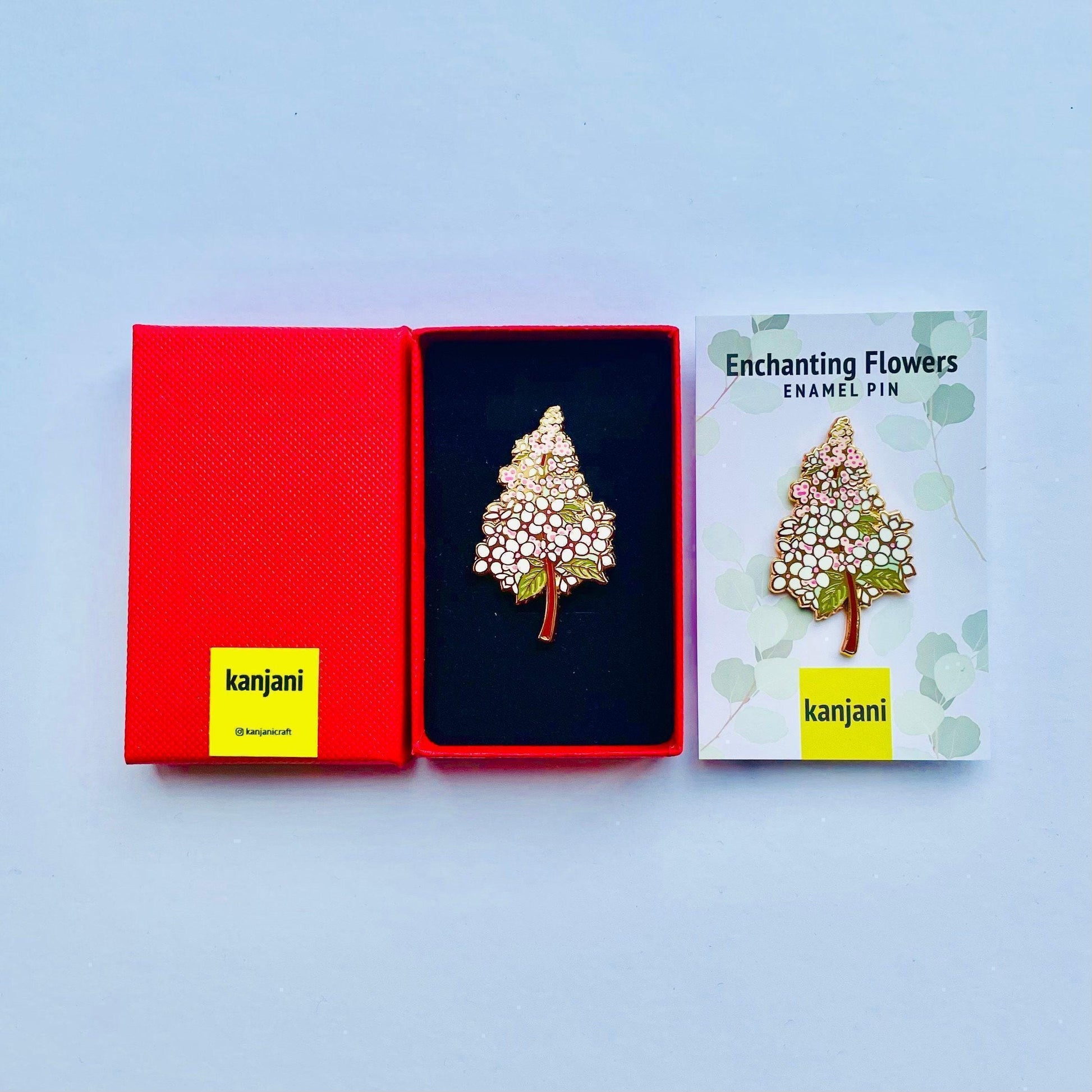 Hydrangea Flower Pin - Pastel Pink and White Brooch, Christmas gift, stocking stuffer, Advent calendar