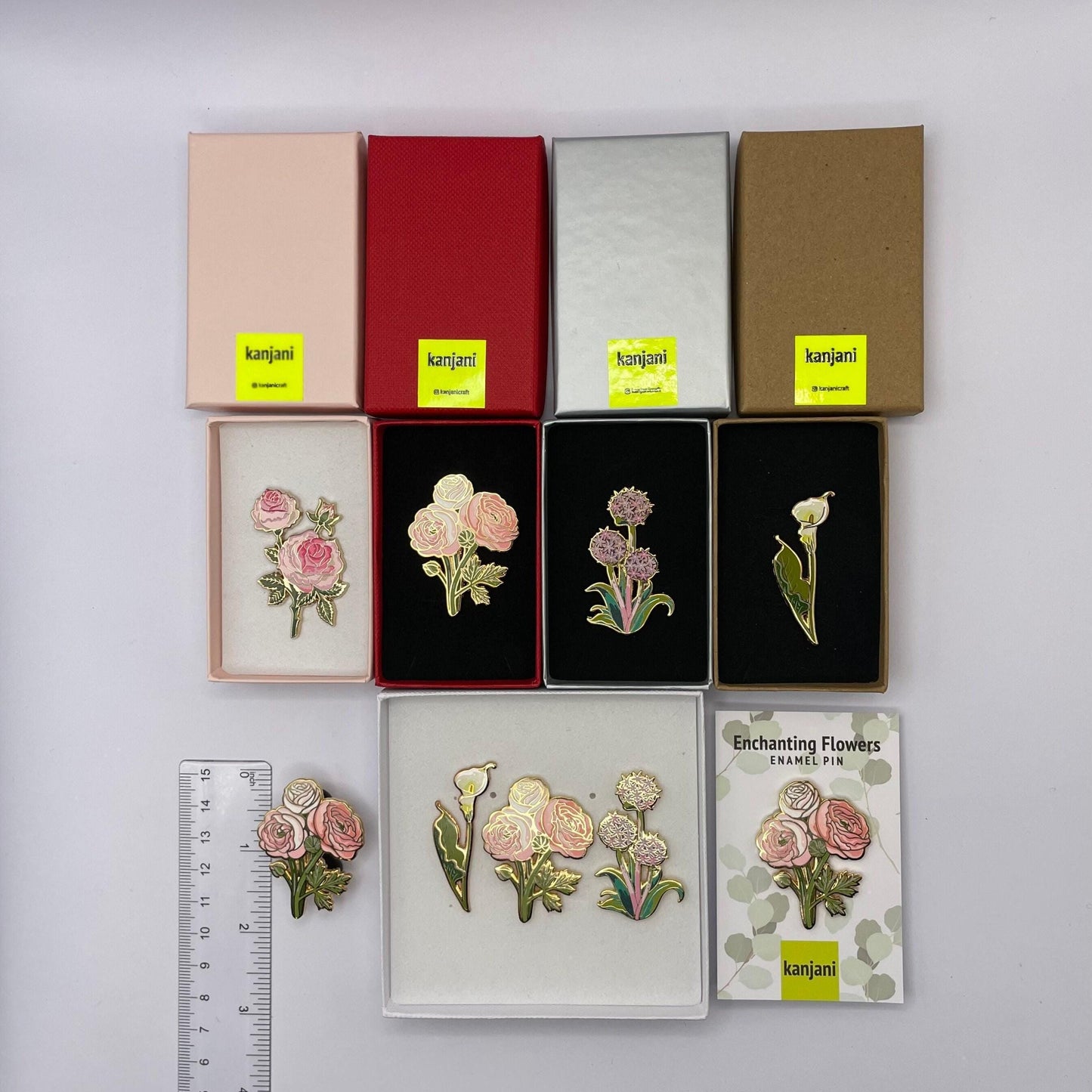 Ranunculus Flower Enamel Pin, Soft Pink Gold (1.75in Lapel Badge), Christmas gift, stocking stuffer, Advent calendar