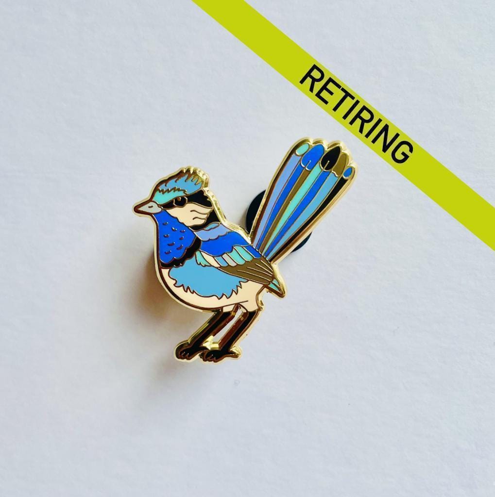 Splendid Fairy wren bird Enamel pin, Australia lapel pin